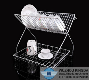 Folding dish drainer with tray