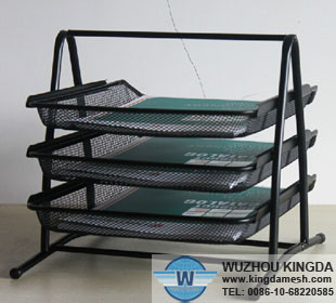 Wire mesh stack desk tray