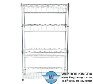 Metal rack in kitchen