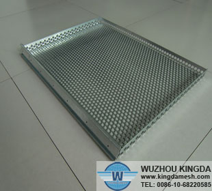 Perforated stainless steel tray