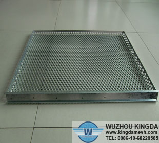 Perforated stainless steel tray