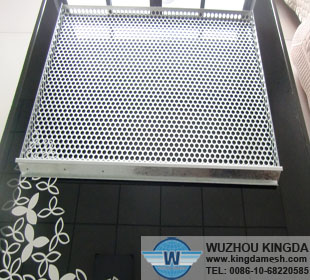 Perforated stainless steel tray