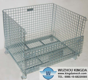 Wire mesh container stacking