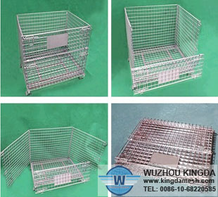 Wire mesh container stacking