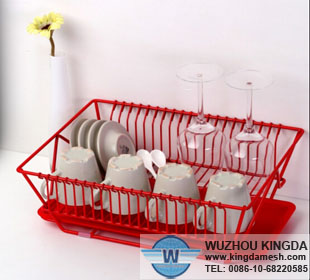 Red dish rack