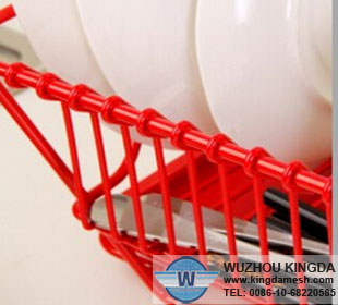 Red dish rack