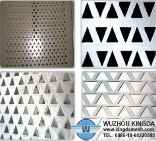 Perforated metal screens triangular holes