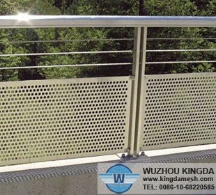 Perforated metal fence panels