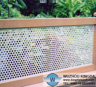 Perforated metal fence panels