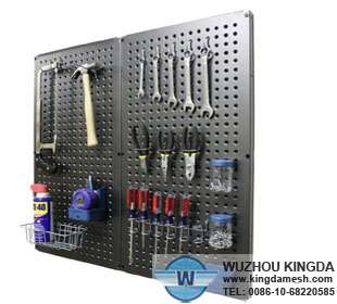 Perforated steel pegboard