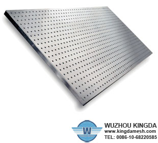 Perforated steel pegboard