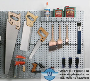 Perforated steel pegboard