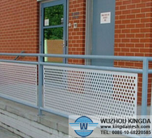 Perforated metal fence