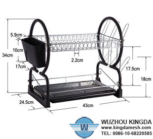 Powder coated dish drainer