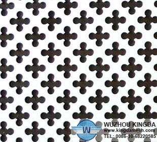 White perforated metal sheet