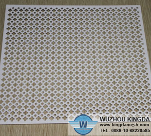 White perforated metal sheet