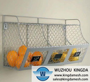 Wire Wall 3 Storage Bin Fruit/Vegetable Basket