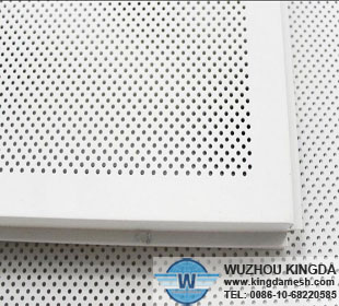 Perforated powder coated metal panel