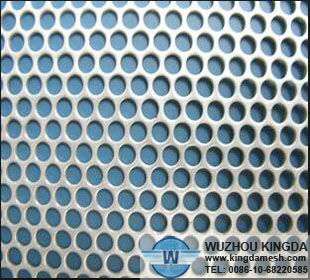 Perforated powder coated metal panel