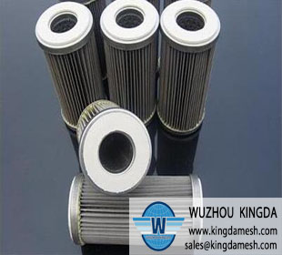 Stainless steel pleated filter element