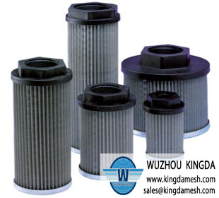 Stainless steel pleated filter element