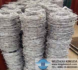 Barbed wire fence