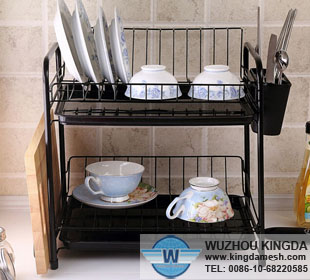 Black iron powder coated dish rack