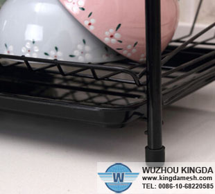 Black iron powder coated dish rack