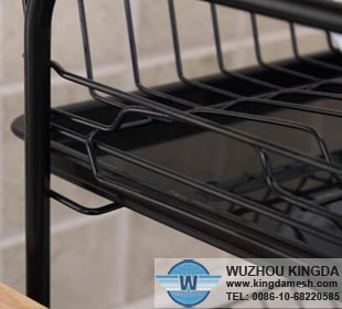 Black iron powder coated dish rack