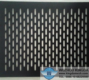 Black coated perforated metal