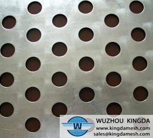 Perforated metal mesh fence