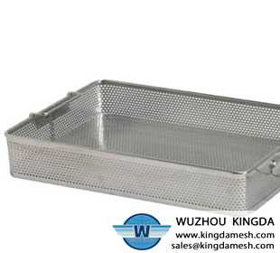 Perforated wire mesh basket