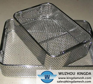 Stainless steel perforated mesh basket