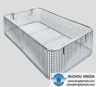 Stainless steel perforated basket or tray