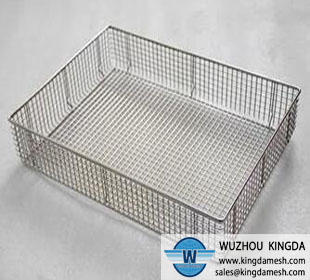 Stainless steel perforated basket or tray