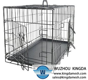 Folding metal wire pet cage