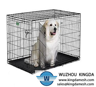 Folding metal wire pet cage