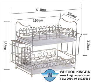 Metal kitchen dish rack