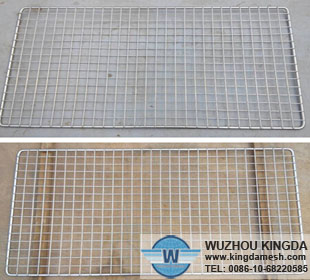Metal grid wire barbecue rack