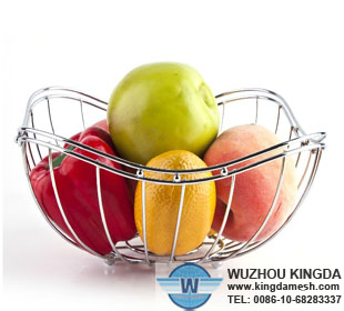 Metal wire mesh fruit basket