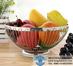 Metal wire mesh fruit basket