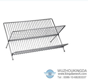 Folding dish drainer