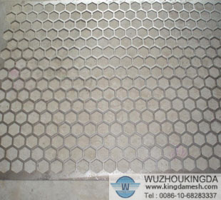 Hexagonal hole perforated metal sheet