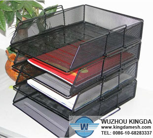 Black mesh file organizer