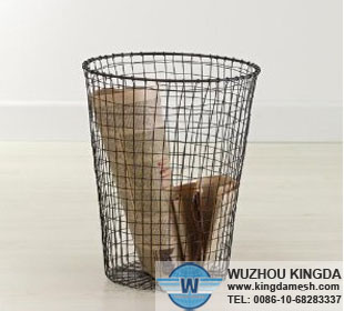 Round wire trash basket