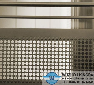 Perforated metal railing