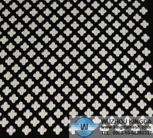 Black perforated metal mesh