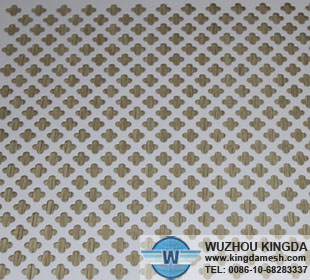 White perforated metal mesh