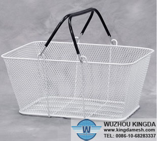 Wire mesh basket with handle