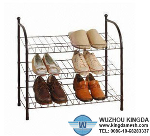 Metal mesh shoe rack